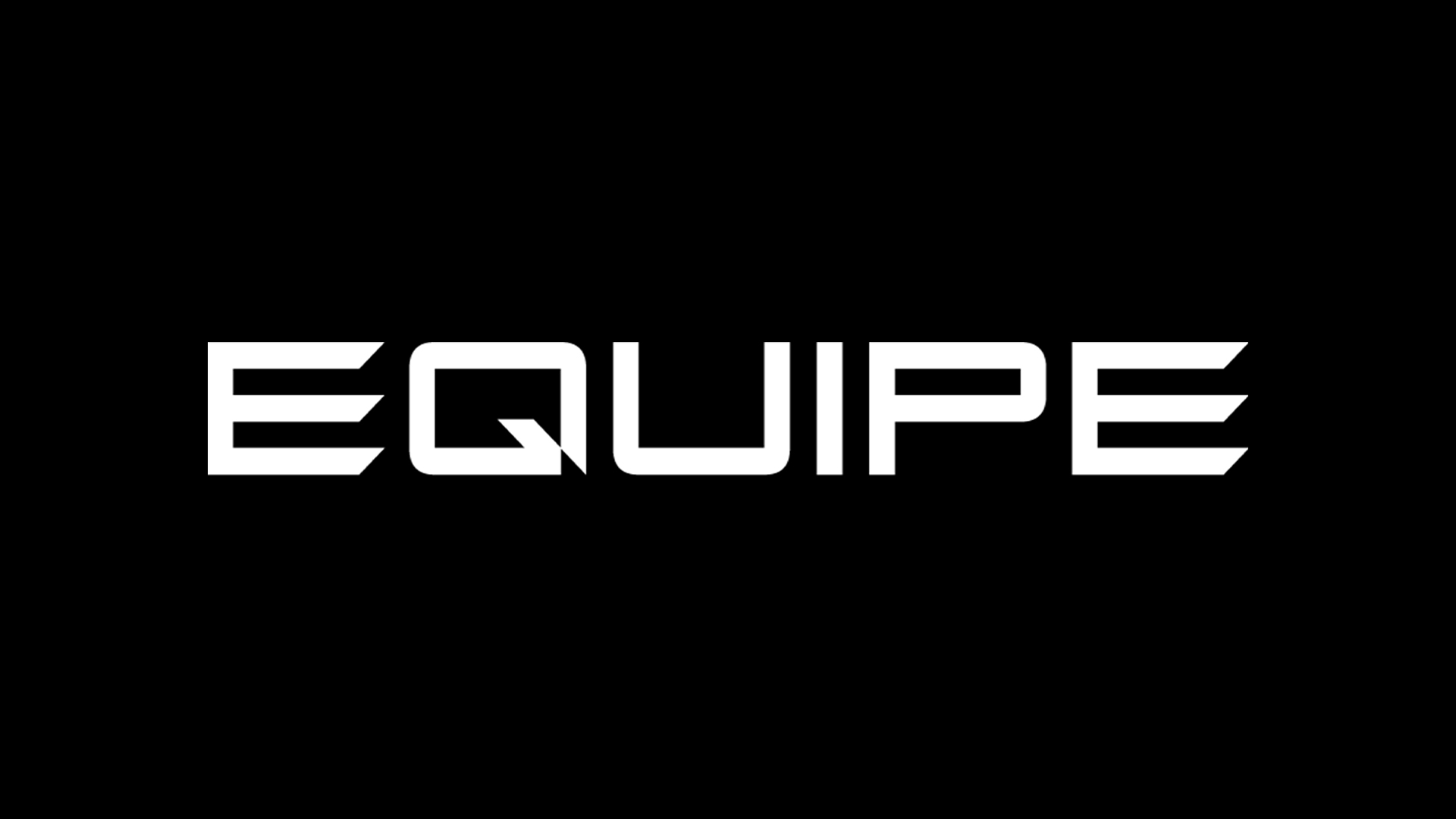 Brand logo: the word 'EQUIPE' in bold white geometric letters on a black background