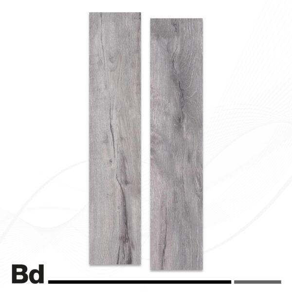 Two vertical, weathered gray wood planks shown side by side with visible grain on a white background.