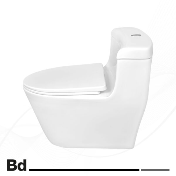 White modern toilet with closed seat, shown from a side angle against a clean white background.
